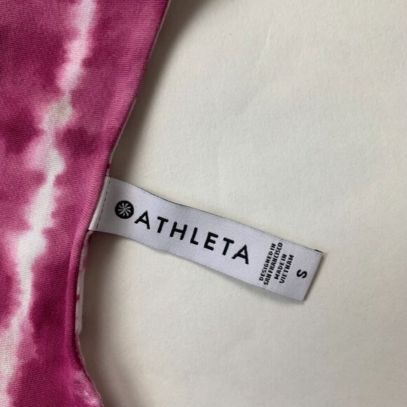 Athleta Santorini Thera Womens Dress Size Small Pink White Tie Dye Sleeveless - Picture 3 of 5